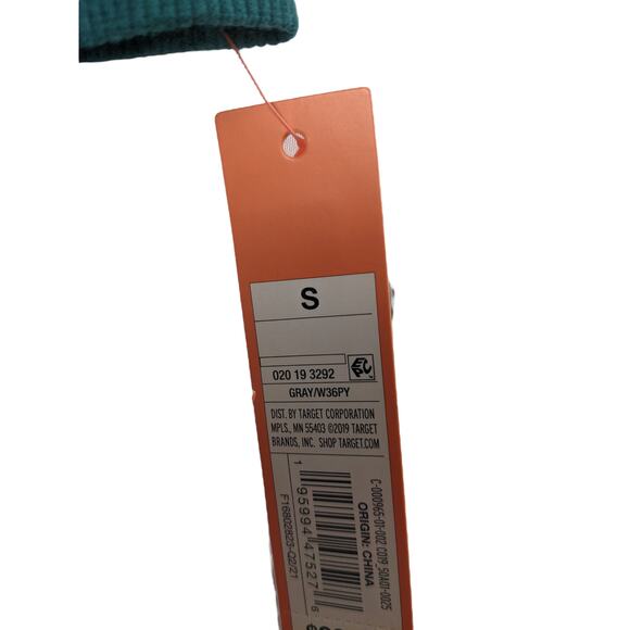 Colsie Cropped Sweatshirt Fair Isle Fleece Lounge Gray S Teal Long Sleeves Crew - Picture 6 of 9